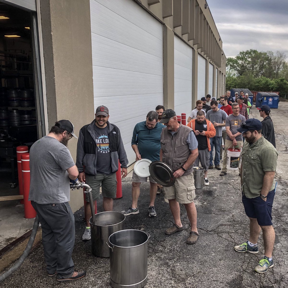 ColumbusBrewing's tweet photo. Had a great day celebrating the legalization of home brewing with the Sodz Homebrew Club. Over 300 gallons of wort boiled in our parking lot today! #bigbrewday #brewfree #sweetwort https://t.co/feQaXY6J08