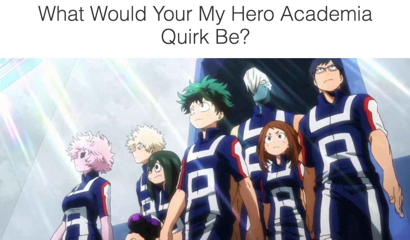 Quiz] What Kind of Quirk Would You Have if You Were a Student at