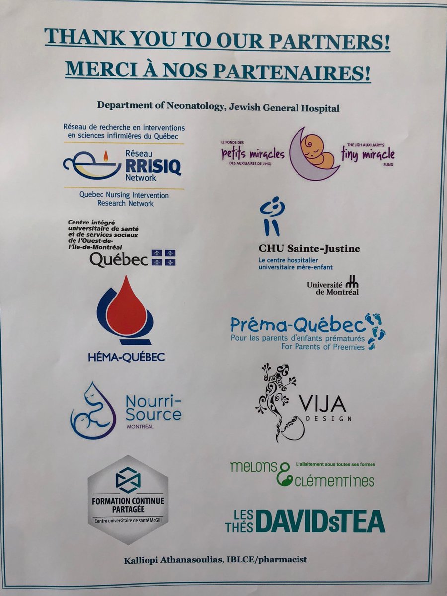 MarjolaineHeon's tweet photo. Café “au lait” scientifique - Merci à nos partenaires @RRISIQ, @tinymiraclefund, Département de néonatalogie de l’HGJ, @CIUSSS_COMTL, @ChuSteJustine, Formation continue partagée, Melons &amp; Clémentines, @premaquebec, @HemaQuebec, Nourri-Source, Vija, K. Anathasoulias et @DAVIDsTEA! https://t.co/nRRpJuc5OO