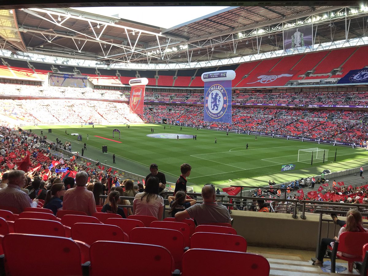 Cumberland_PE's tweet photo. Our yr7 and yr8 boys and girls football teams travelled to @wembleystadium today to watch the #FAWomensCupFinal. What a brilliant day for all! https://t.co/ovUyEEiy2y