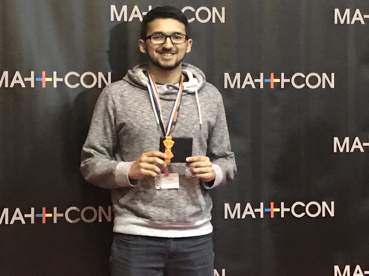AlgebraAndria's tweet image. Arshaan Ali from @GRHSNews earned a bronze medal at #mathcon2018! #LCISDMath