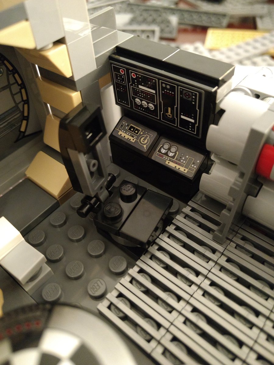 kremlincardinal's tweet photo. Day 3 progress: the details are amazing! From the drop-down laser cannon to the dejarik table to the computer console and seat... 😍😍😍 #BuildingTheFalcon https://t.co/sP3Voe1TBs