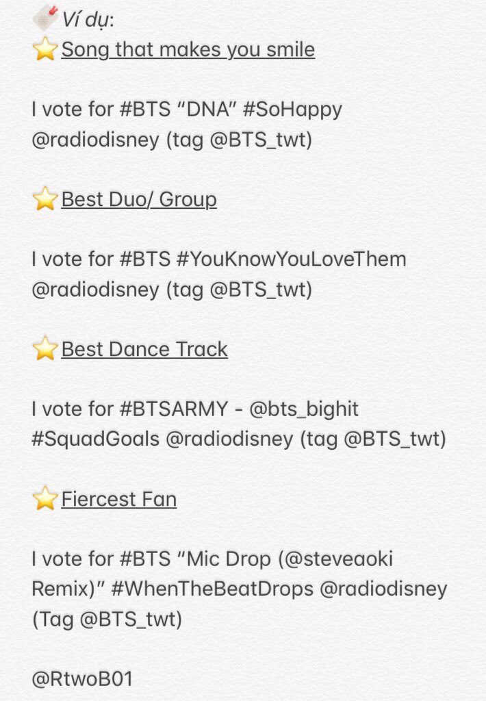 JuviaLeo_twt's tweet photo. Vote #RDMD nào các cậu:
I'm voting For BTS
#BTSARMY (@BTS_twt) @BTS_BigHit #SquadGoals @radiodisney
Đừng gộp chung các tweet vote lại với nhau nhé. https://t.co/nE3DSnfqLC