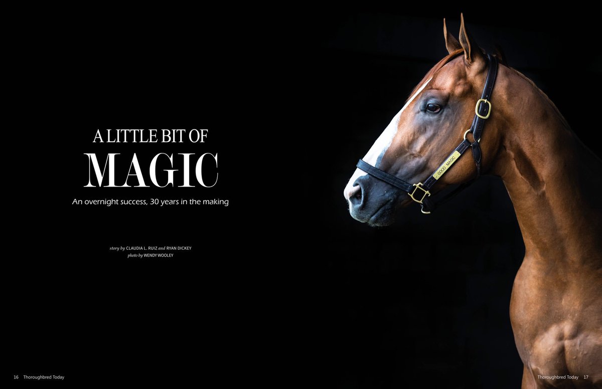 Honestly, I am so proud of Good Magic’s runner-up effort in the #KentuckyDerby. His heart is the reason I chose him to be on the cover of Thoroughbred Today magazine. Check out the centerfold feature; it’s worth the read and it’s stunning —> bit.ly/2r8f5nA