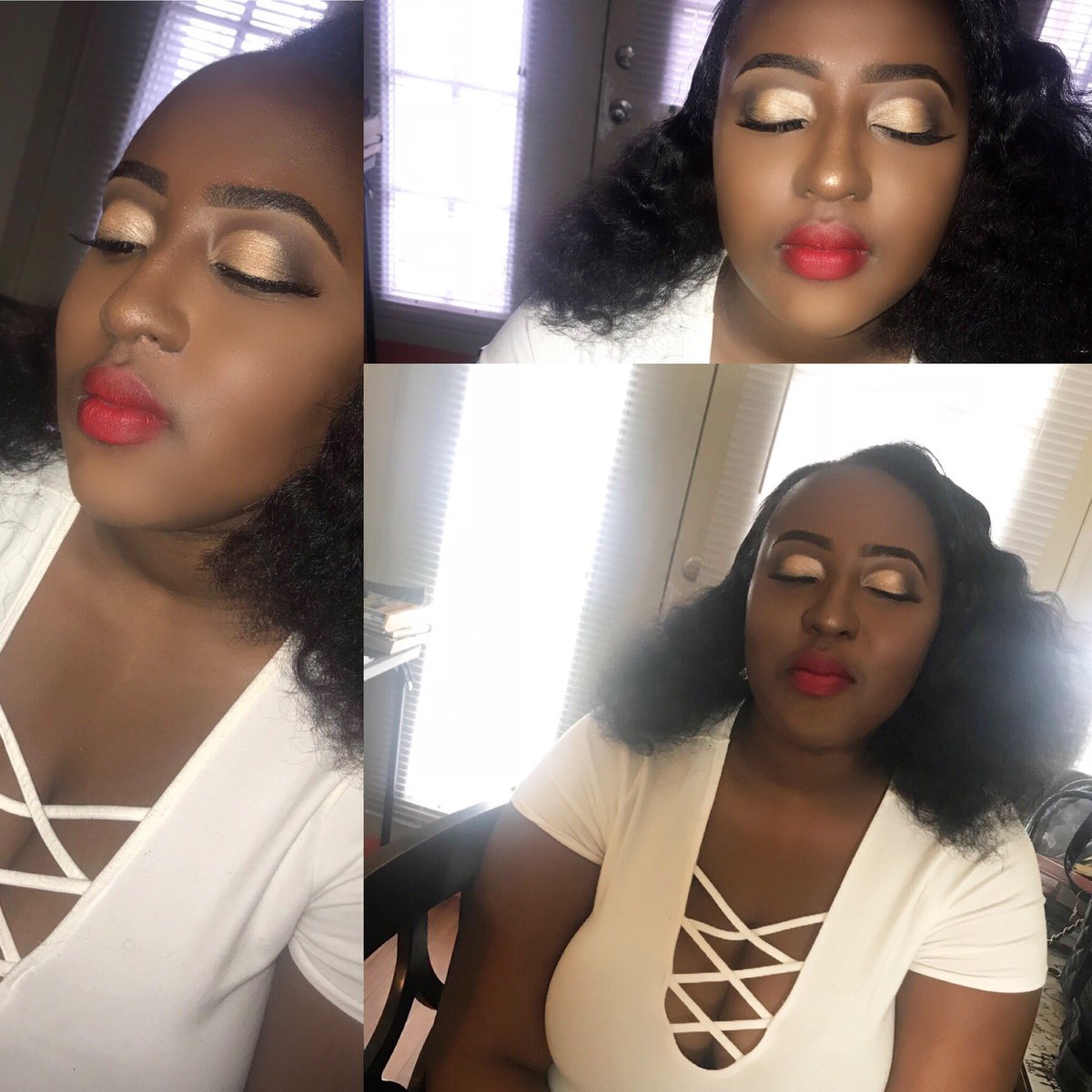 KendallCoates_'s tweet photo. Neutral makeup look with a bold red lip ❤️. #bookwithme #CincoDeMayo #atlmua #muaintraining #comeseeyagirl #MelaninPoppin #rubywoolips #blackopalbeauty #lagirlpro #tarteshapeconcealer #maccosmetics #atlmakeupartist #mua https://t.co/WAZZ63d5Ij