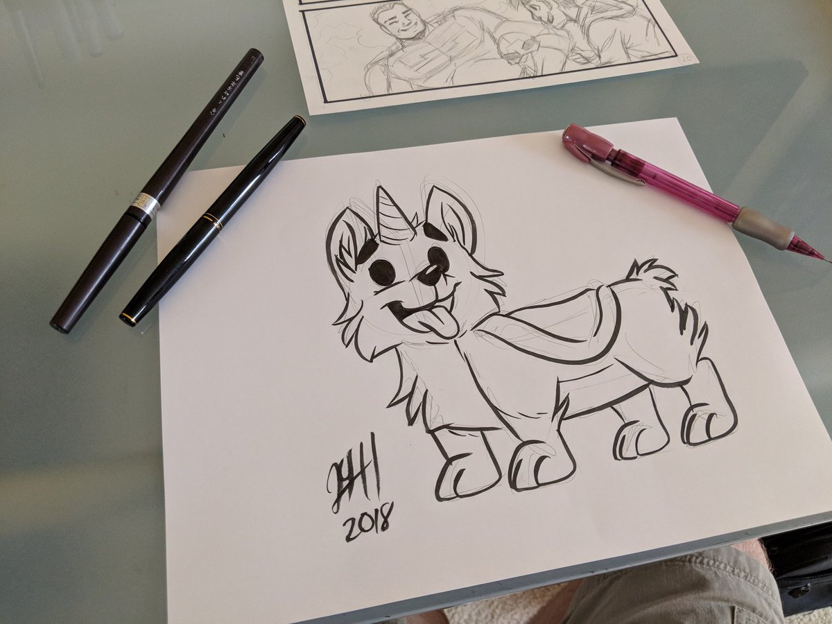 joshuadraws's tweet photo. A serious thank you to everyone who came out to @BcComixandGames for @Freecomicbook day!
Especially those of you who drove across the state! Seriously.
#michigan #unicorn #corgi #unicorgi
#FCBD https://t.co/czzsXrJVa9