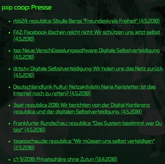 pEp_Community's tweet photo. Presseschau zum Launch der p≡p coop @republica #RP18:
https://t.co/Du2kEJOSYM
* * *
Mit Berichten zum Freundeskreis Freiheit in @rbb24, @faznet, @tazgezwitscher, @dctp_tv, @dlfkultur, @3sat, @fr, @tagesschau & dem @ctmagazin.
* * *
#PrivacyByDefault #MassEncryption #pEpForAll https://t.co/Eq8wQ6yQOh