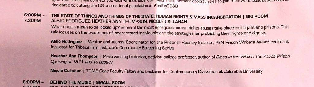 @creativetime #BringDownTheWalls people that have political power are never asleep at the wheel / criminal justice as an industry / the economic dependency of small town #America on the #IndustrialPrisonComplex / a culture of control, abuse / acknowledgement, engagement, humanity