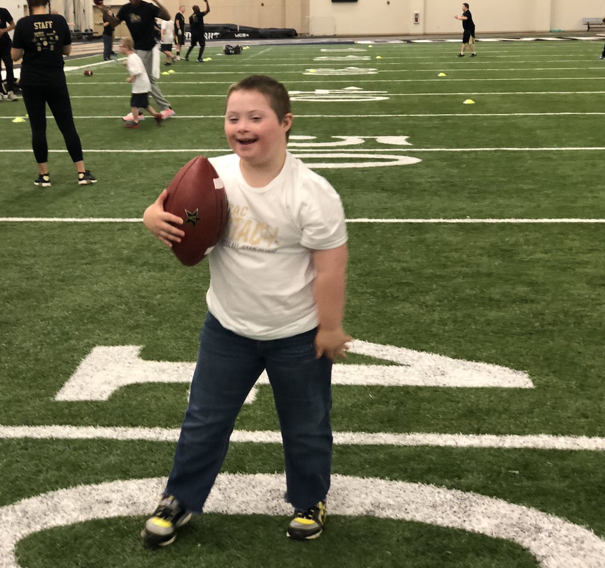 DownSyndromeTN's tweet photo. Lots of fun at the Zac Stacy All Star Clinic! #Extraordinary #NDSS #DSAMT https://t.co/2DxKWocW7o