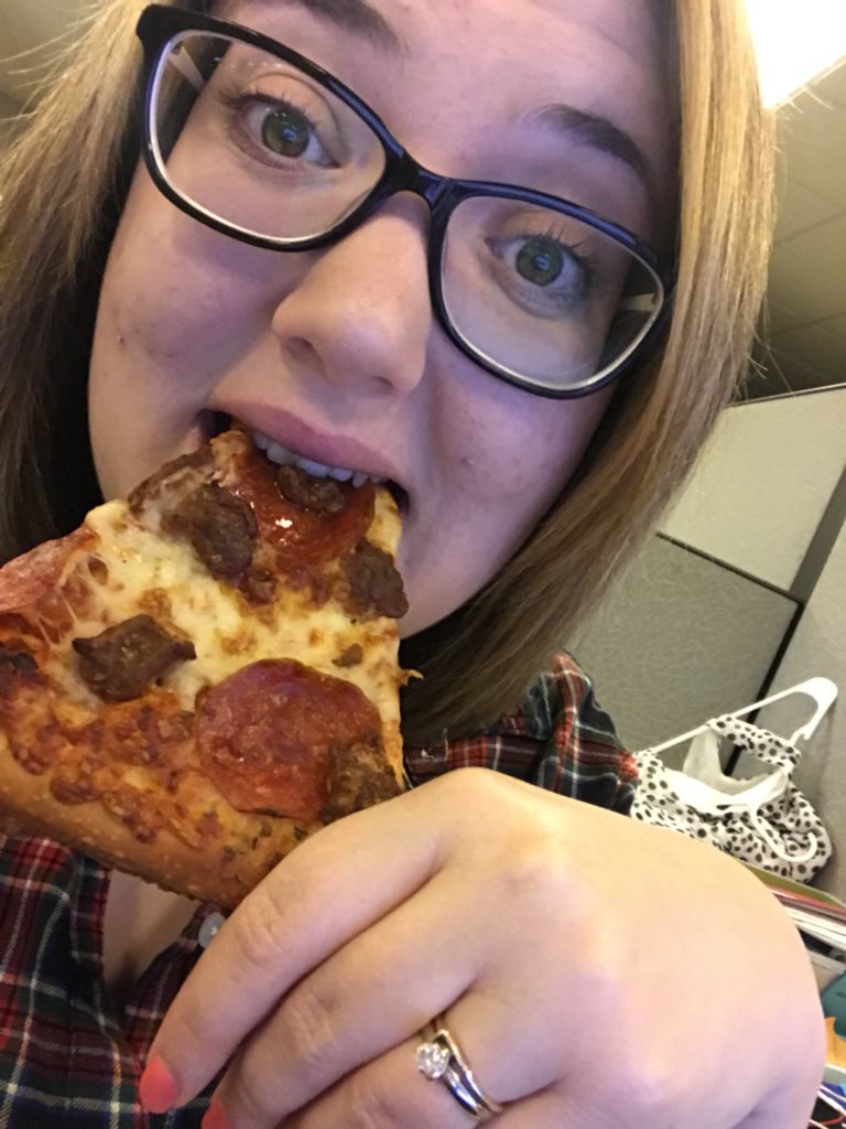 SarahFromLBK's tweet photo. I volunteered to help with #LBKvotes coverage just for the pizza. https://t.co/8fC6cta0At