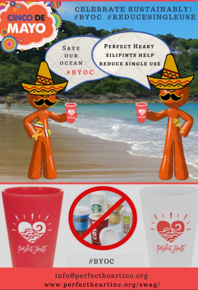 PerfectHeartInc's tweet photo. Hope everyone celebrating #cincodemayo in sustainable fashion! Post how you #ReduceSingleUse and tag @PerfectHeartInc showing how you get your #PHSwag &amp; #VIswagger on! #RecycleOnOurRock #choosetoreuse #choosesili #BYOCup #BYOC 🥤❣️ 
https://t.co/5FP5FYudwR https://t.co/IKLU251KIo