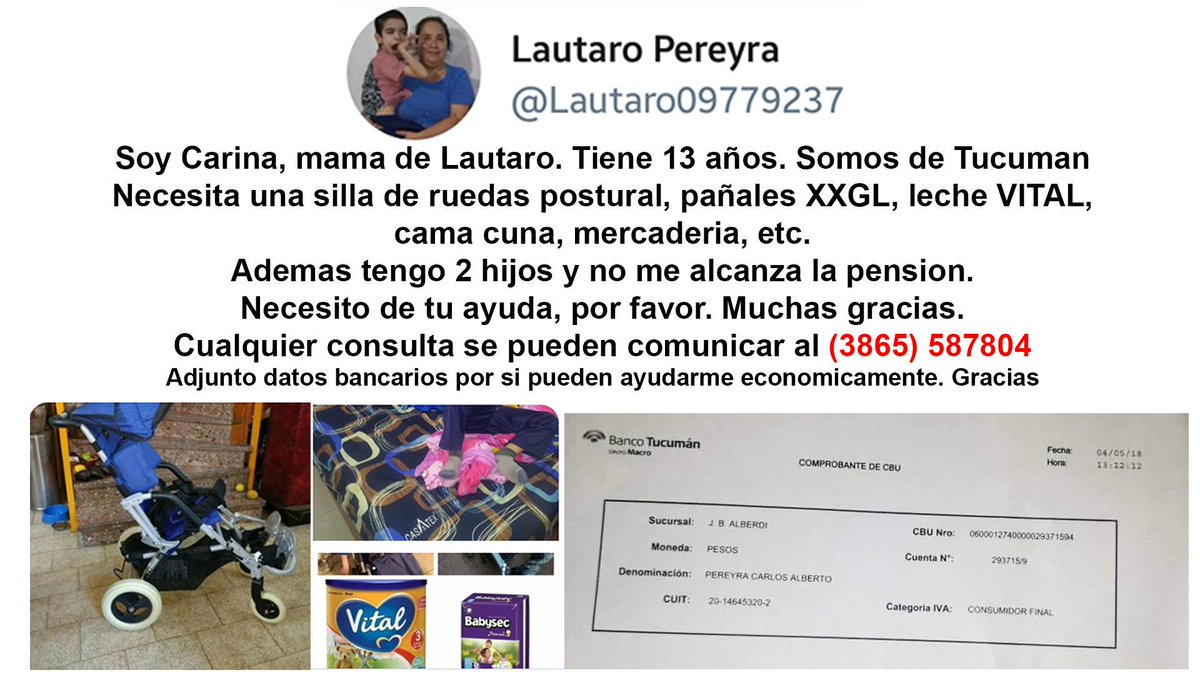 GraduadosUCA's tweet photo. #Urgente !!!, Lautaro tiene 13 años. Necesita ayuda
Por favor difundir, RT https://t.co/h5HfM69X2P