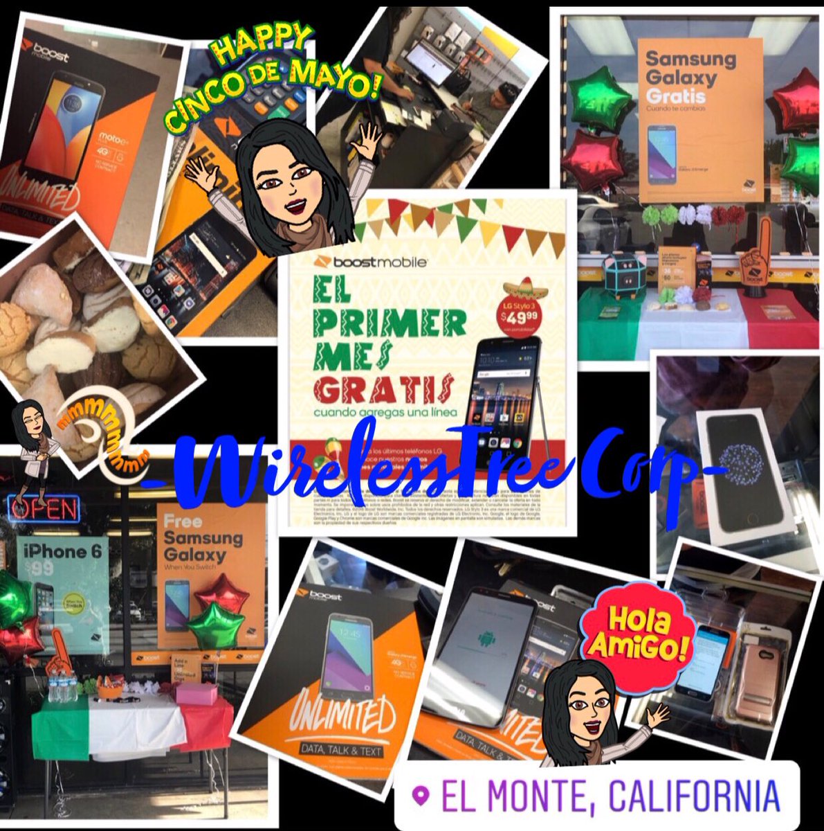 Festive setups and amazing sales at <a href="/Wire_less_Tree/">Wireless_Tree</a> -El Monte locations!! #SalesSalesSales #SanGabrielValley #HappyCincoDeBoost #PanDulce
