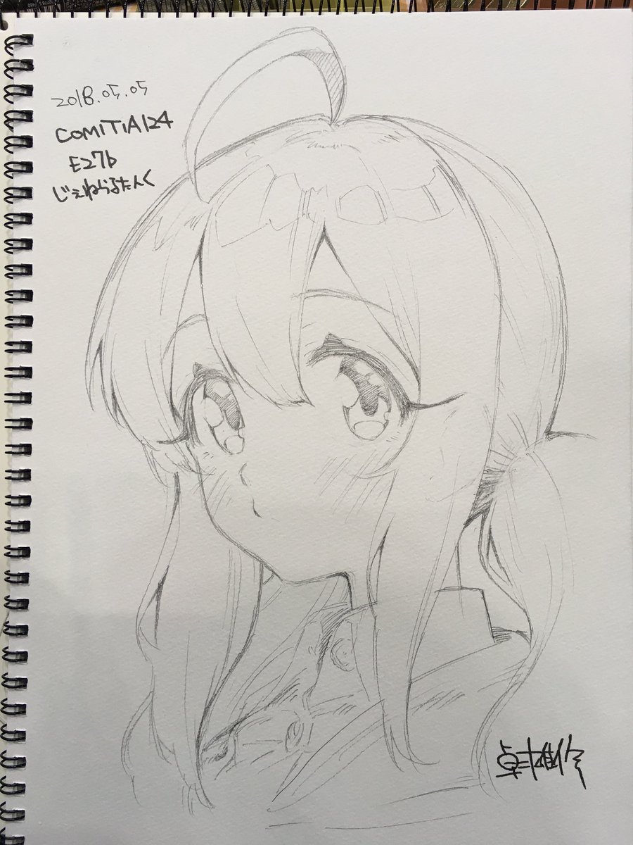 昨日のコミティアで描いたスケブ…5件受けたんだけど、最後一枚撮るの忘れたw 