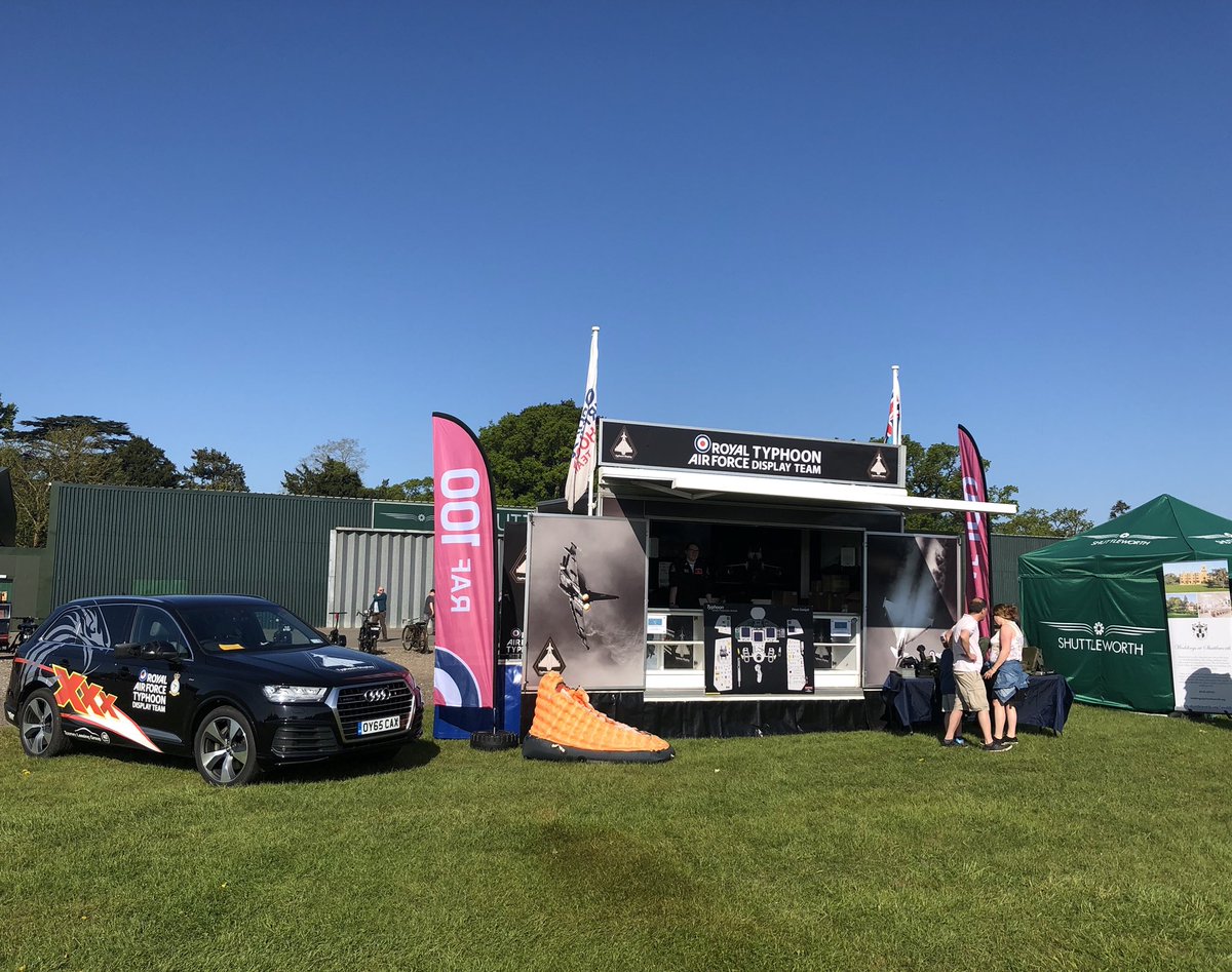 RAFTyphoonTeam's tweet photo. We’re set up & ready to rock @Shuttleworth_OW come & say hello to Matt, Nick & Rachel at the @RAFTyphoonTeam PR Trailer if you’re here! 😁☀️ #BringTheNoise2018 #ShuttleworthSunday https://t.co/SXRNgEtAHz