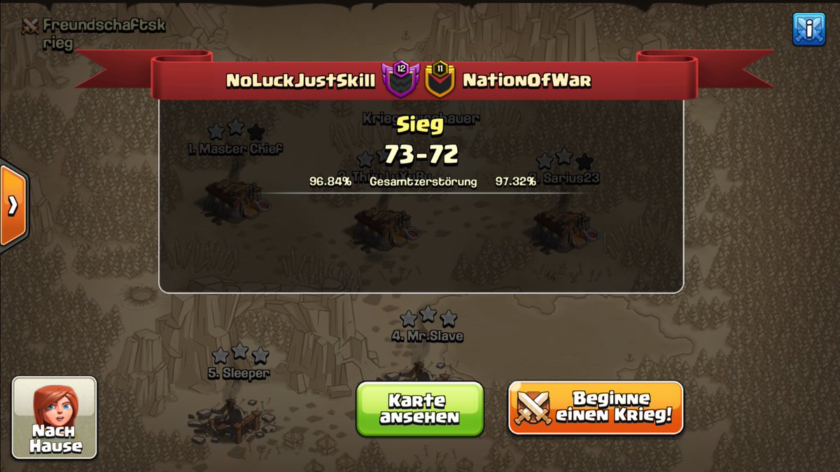 What a war!!
Last minute 11v11 sixpack from our man MasterChief!!GG <a href="/nationofwar24/">NationOfWar</a> 
<a href="/champwarleague/">Champions War League</a>