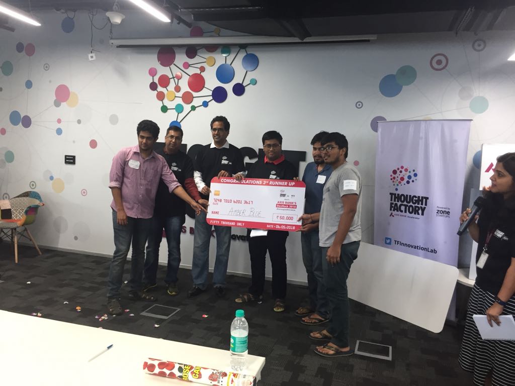 TFInnovationLab's tweet image. Congratulations to our second runners up, team Amber Blue and team GAB. #DevHack2018