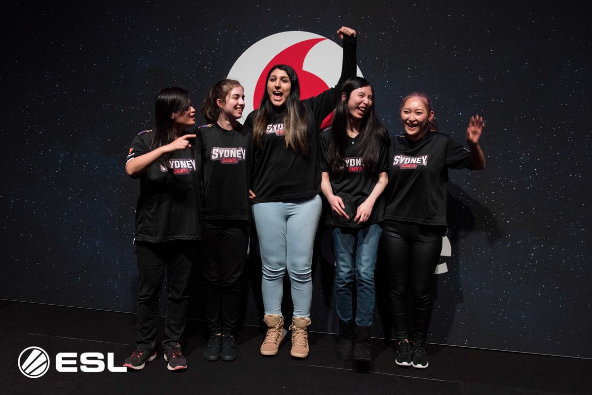 VodafoneGaming's tweet photo. Your @ESL Women's Sydney Open, presented by Vodafone, Champions - @SydneySaints! ๐
Congratulations @ARTeMis_CSGO, @konii91, @peachyCS, @RaizySC2 & @riv_csgo.
#PlayFaster #IEM #IEMSydney #CSGO #ESLWSO https://t.co/ymM25aqHJl