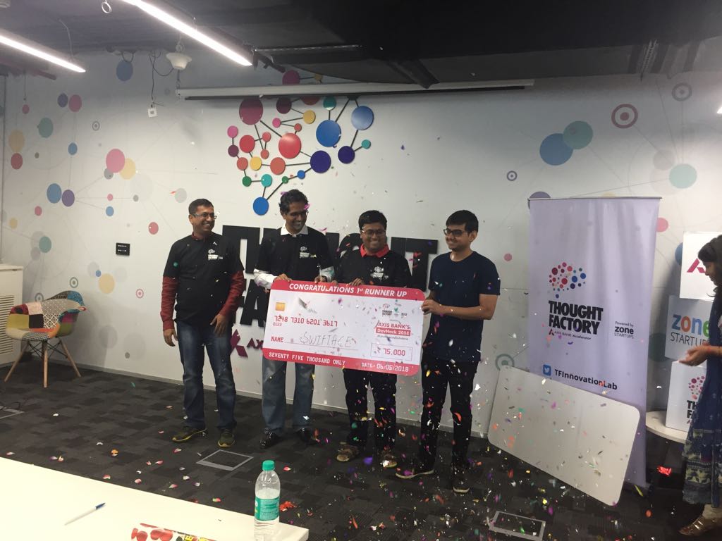 TFInnovationLab's tweet image. We have Swift Ace bagging the second prize on their face recognition solution at #DevHack2018. Congratulations!!