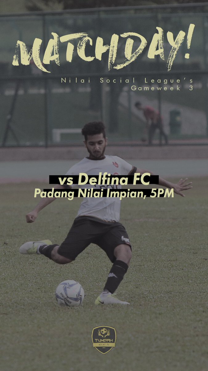 TungahFC's tweet photo. HARI PERLAWANAN!

Tungah Nilai FC akan turun menentang Delfina FC pada petang ini di Padang Awam Nilai Impian.

Perlawanan bermula jam 5 petang.

#ComeOnYouTungah https://t.co/GJVqouyqbX
