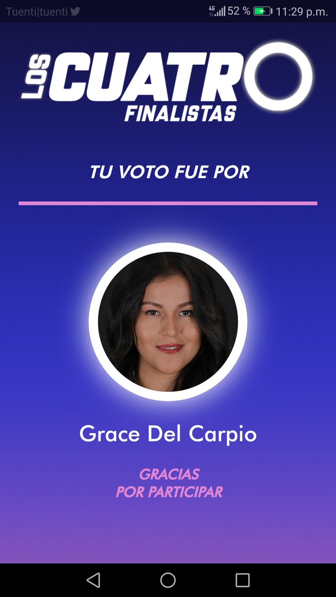 cochoa8995's tweet photo. #LosCuatroFinalistas vote por #toromata #gracedelcarpio 🐂 https://t.co/aPkweW64bv
