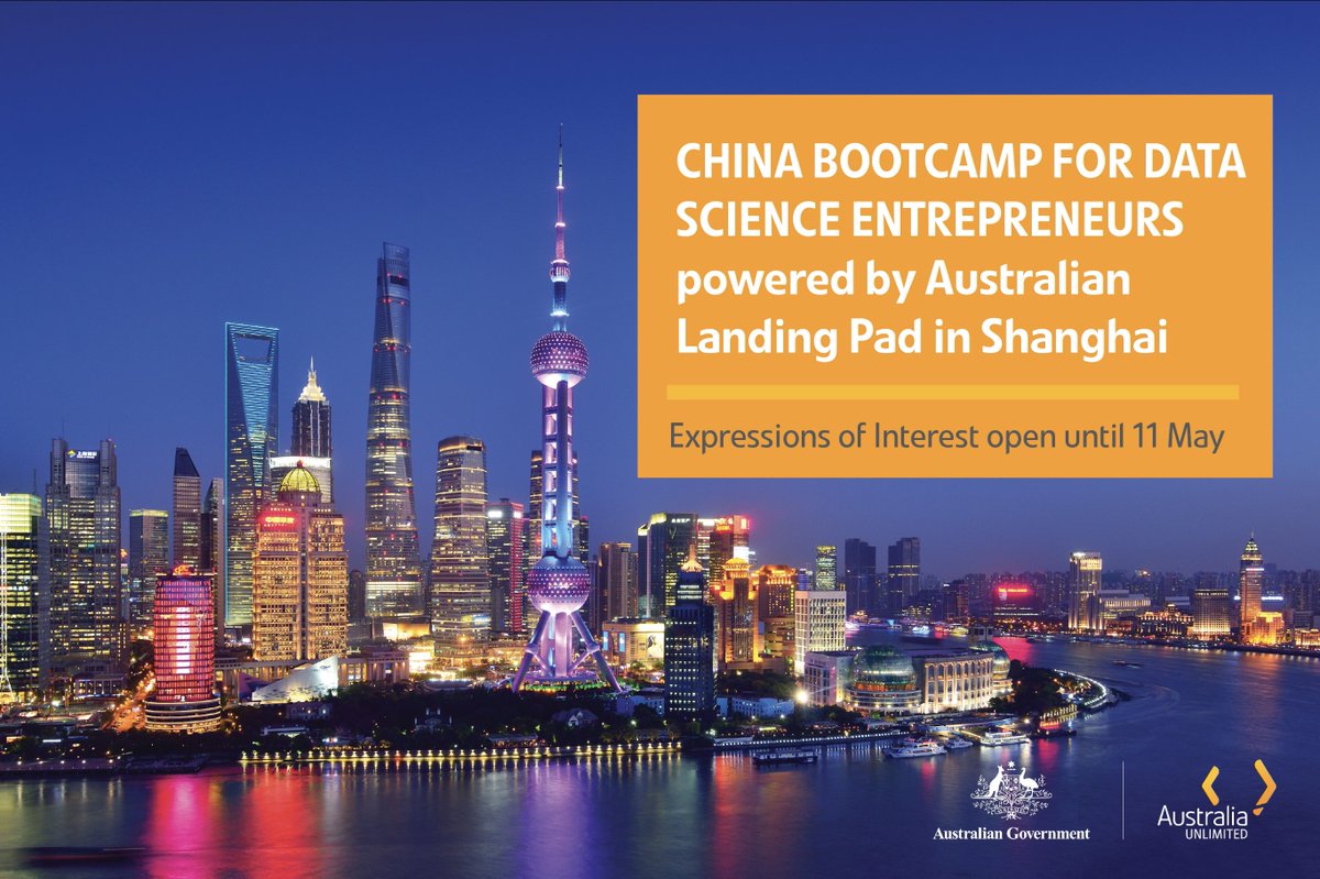 LandingPadsAU's tweet photo. Decipher the #BigData sphere in #China thru the week-long Bootcamp for Data Science Entrepreneurs powered by #ShanghaiLP in late-May w access to Chinaβs prime Big Data Expo in West China. Register now at https://t.co/xzBqLO7GMi https://t.co/XRk9HZosy6