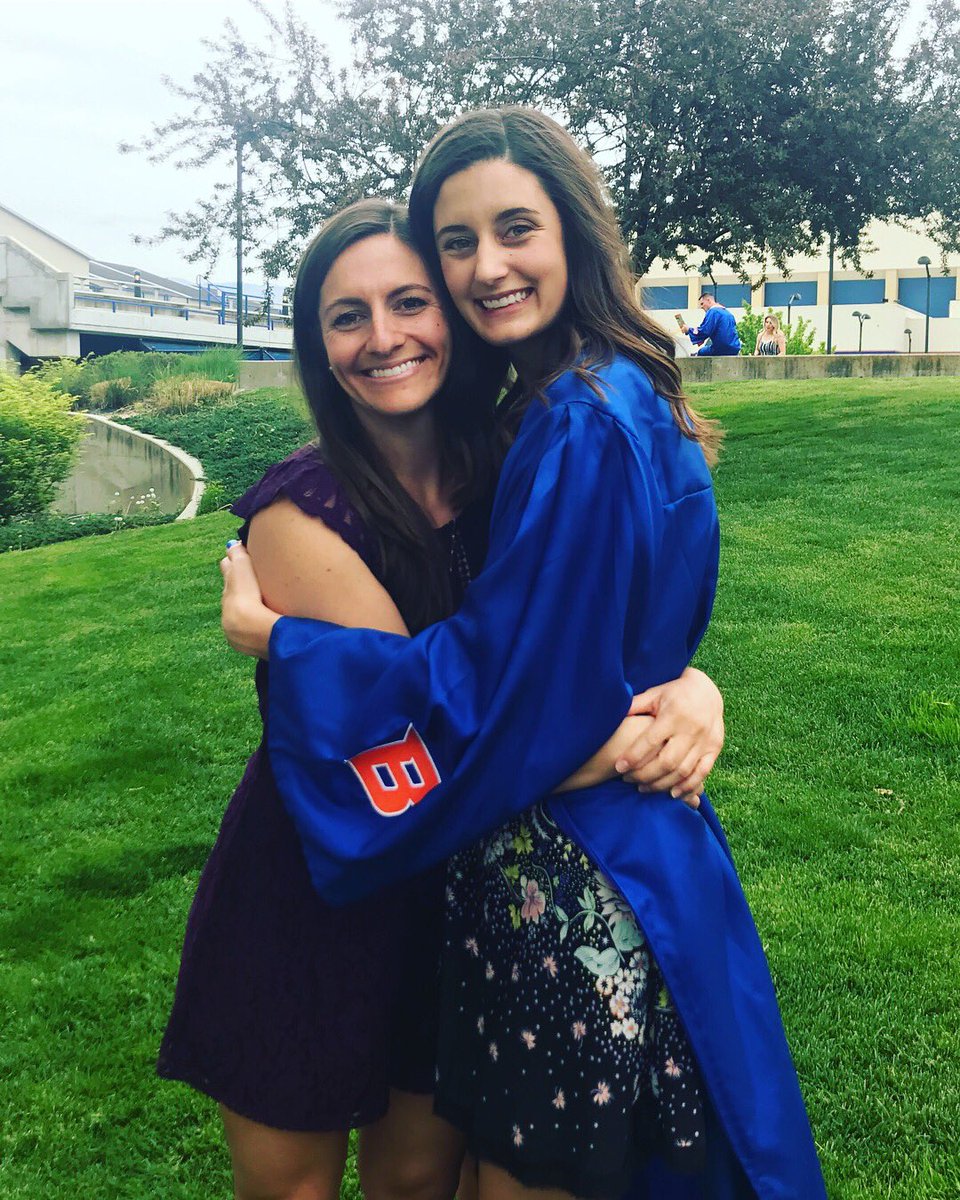 Sam_Hubbard10's tweet photo. Another teacher in the family! There are going to be some lucky students pretty soon. Your kiddos are going to adore you! Happy graduation, Gabby! #gobroncos https://t.co/X6tYpZlZE8