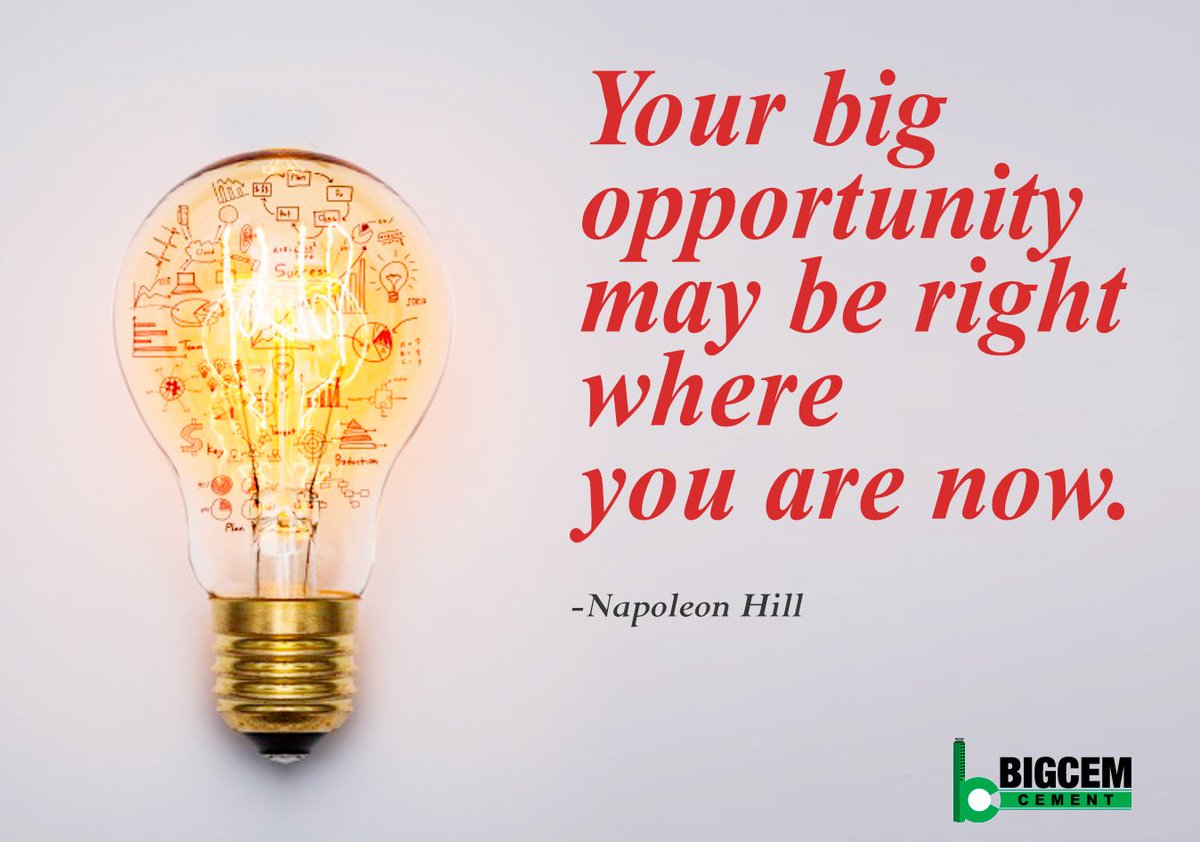 BigCementIndia's tweet photo. Your Big Opportunity may be right where you are now.- Napolean Hill
@BigCementIndia #Cement #construction https://t.co/LPLqxJ40LR https://t.co/x2LNAaYg4j