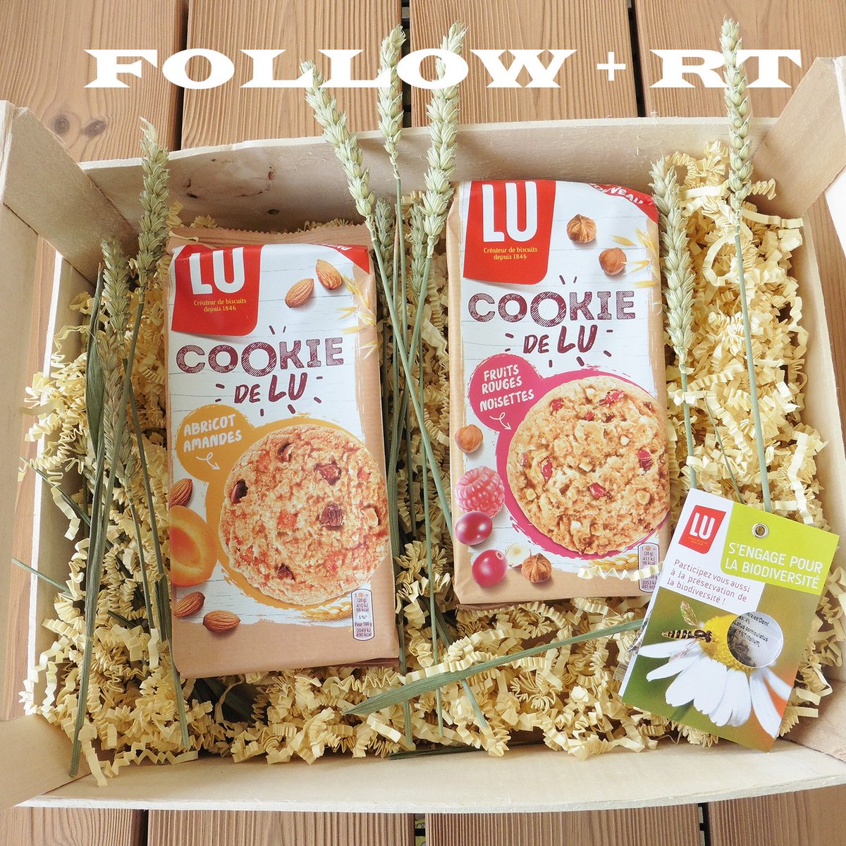 papillonmyosoti's tweet photo. [#CONCOURS] 🎁 : FOLLOW @papillonmyosoti + RT pour gagner cette cagette avec les nouveaux Cookies aux Fruits de LU !  
➡ TAS le 12/05 
#jeuconcours #gratuit #bonplan #cookie #gourmandise #madeinfrance #cadeau #weekend #cookiedelu 🍪 https://t.co/RqHZ4F50ga