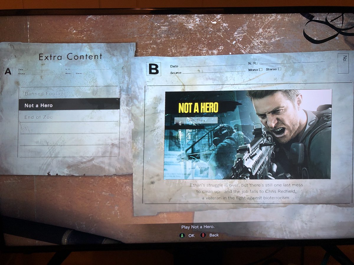 1661BRAND's tweet photo. Finally getting around to playing #RE7 #notahero #dlc @CapcomUS https://t.co/uq9UDIDkgO