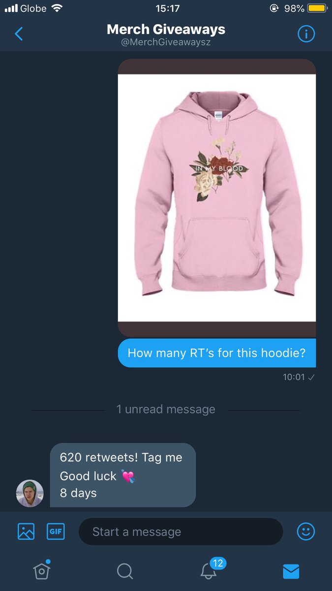 itschristianmo's tweet image. GUUUUYS!!! this time imma be the one asking for your help. please help me get 620 retweets for my own “In My Blood” hoodie from @MerchGiveawaysz 🙏🏻😭
@shawnsmutual @ShawnMendes deadline is till the 14th 😭😭