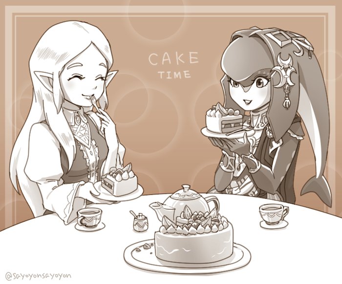 さよよん Ar Twitter ゼルダ姫とミファーが一緒にフルーツケーキ食べてお話してるシーンが見てみたくて ミファーにとって フルーツケーキ がちょっと珍しくてまじまじとケーキ見つめてたりしてたら可愛いな