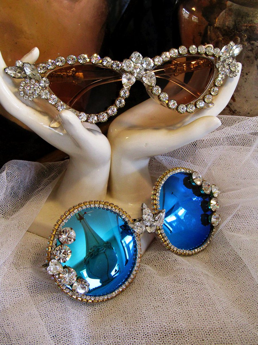 AnitaSDesign's tweet photo. My one of a kind sunglasses drop soon. Real rhinestones from (old..NEW STOCK vintage/ antique. From Israel, Dubia, Adu Dhabi and USA! Watch for the website soon. #sunglasses #fashion #summer #fashionistas https://t.co/oxiDAHy8CC