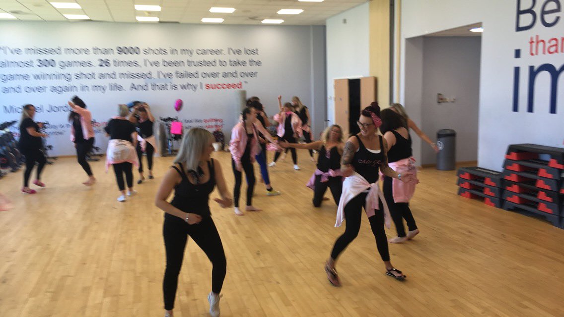 SuziTcc's tweet photo. @kirstymurray0 's #grease #hens in #Durham today. We go together! 😁 @CheerleadingCo #henparty #dancehenparty #greasehenparty #pinkladies https://t.co/o052YJ0wGA