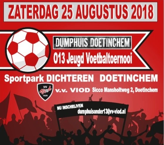 Volgende week worden de uitnodigingen verstuurd. Aanmelden  nu al mogelijk. dumphuisonder13@vv-viod.nl