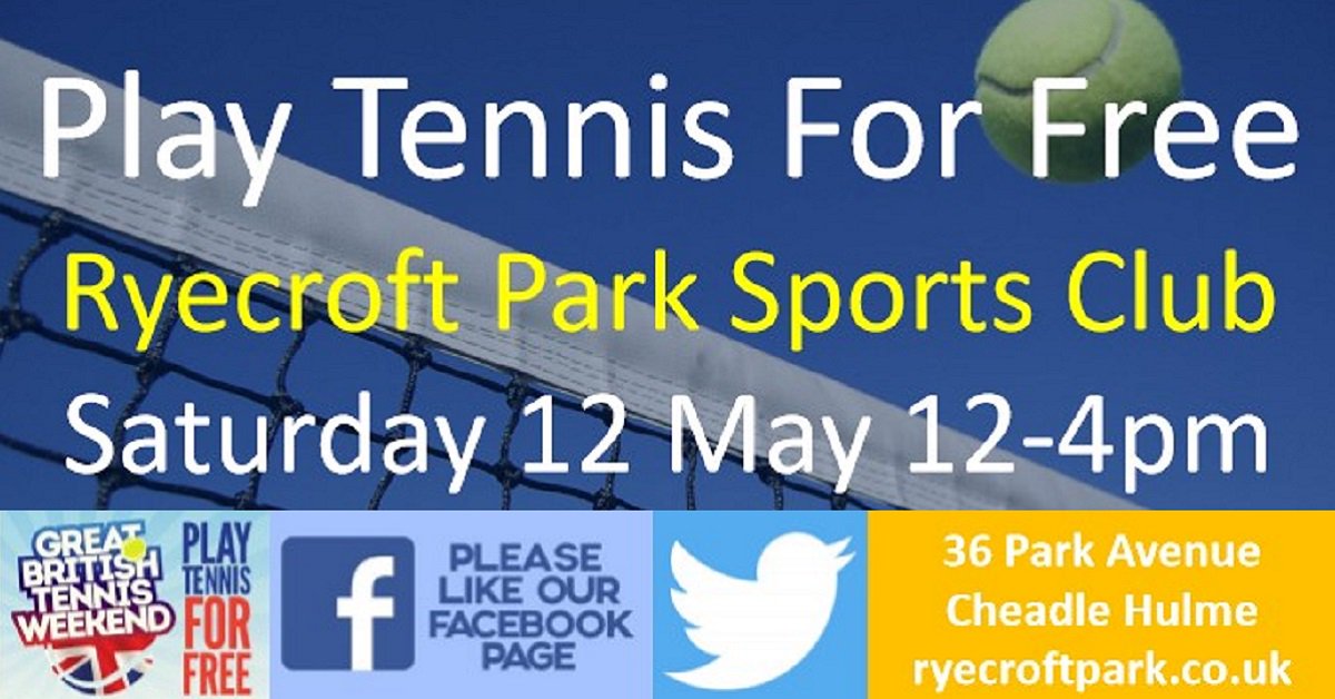 Anyone for Tennis? All welcome to play for FREE at our Open Day next Saturday. We've got coaching, games, ball machine, speed gun, bar, BBQ, prize draw and more. For info see: facebook.com/events/1631415…
#CheadleHulme #HealdGreen #Cheadle #Bramhall #Gatley #Stockport #SK8 #Cheshire