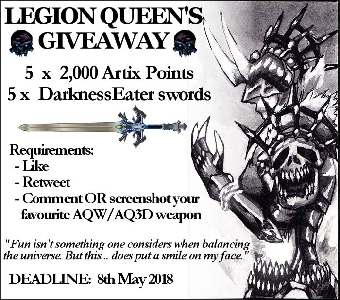 SyriusVII's tweet image. Here's your chance to grab the AQW Archfiend Dragonknight package by @Yo_Lae 💀 Good luck #ForTheLegion #WarOfQueens 
(UPDATED)