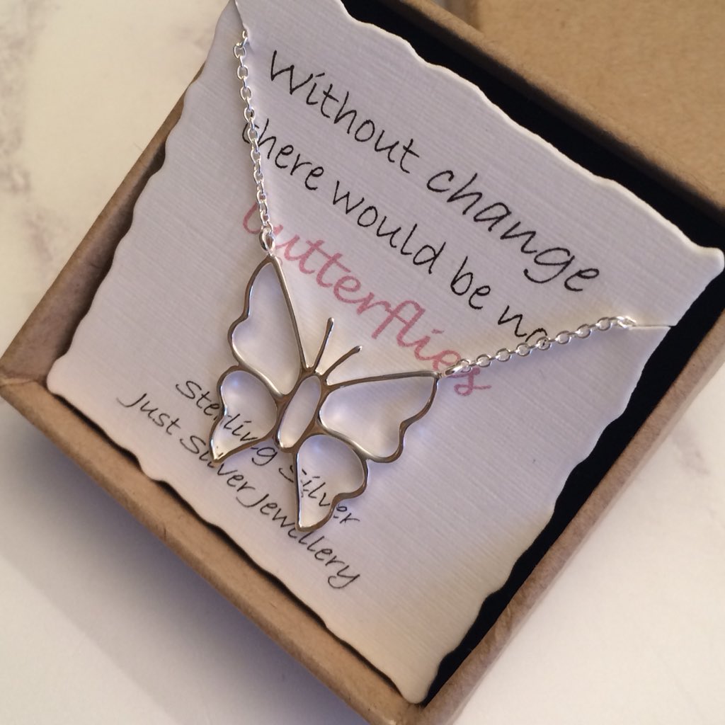 Sterling Silver Butterfly Necklace with Quote Card 🦋 #sterlingsilver #giftjewellery #giftideas #giftsforher #inspirationalgifts #ukgifthour #style #fashion #fashionista #jewellery #necklace #butterflies #sundaymorning #silver #fbshop
