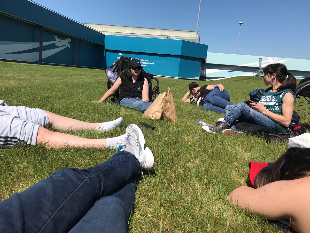 gbwpih's tweet photo. Well, we’re on our way home with bronze medals in hand but whilst we wait for our flight we’re enjoying some well deserved sun #ParaIceHockey #WPIHWC2018 #WomensPara18 https://t.co/nJkC6YZwmP