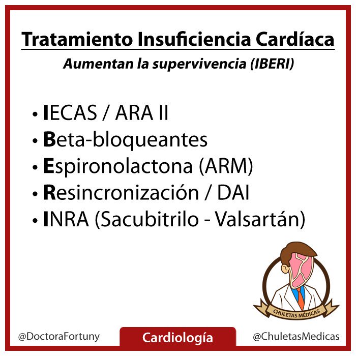 A los investigadores del IBERICAN les será fácil recordar cómo tratar la Insuficiencia Cardiaca con FE reducida mediante esta chuleta chula...