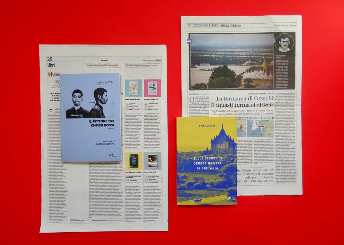add_editore's tweet photo. Con i quotidiani di oggi si va in #Asia: prima tappa in #Myanmar con @ilgiornale, che dedica una pagina a "Sulle tracce di #GeorgeOrwell in #Birmania" di #EmmaLarkin (in uscita il 9/5); seconda tappa in #Cambogia su @Robinson_Rep con "Il pittore dei #KhmerRossi" di #VannNath. https://t.co/DLHzoUZL32