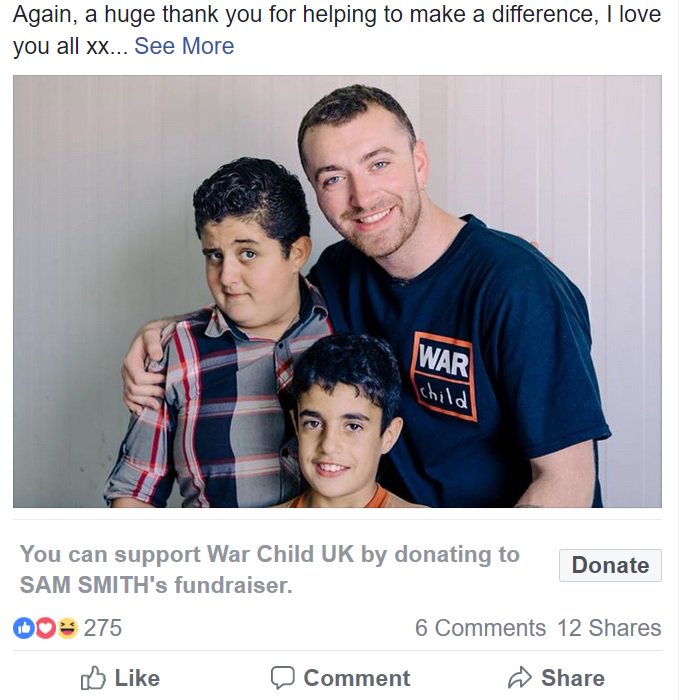 djdi's tweet photo. I'm gonna have to donate to @samsmithworld's #bday cause #WarKidsUK just cuz that kid! #DatFacetho #adorable https://t.co/AAmOpiRhI1