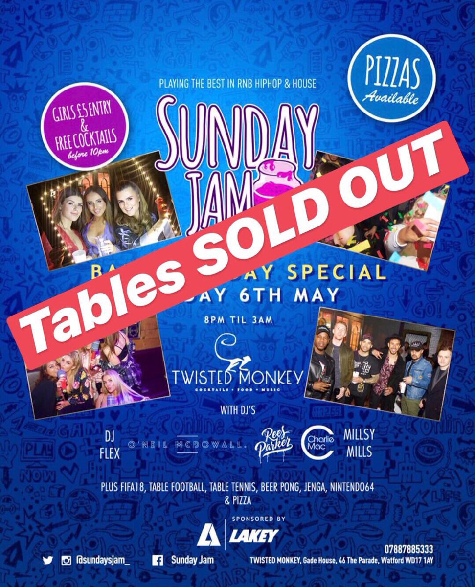 RyanGeeman's tweet image. #Watford TONIGHT!!! It’s A JAM’in Ting On A SUNDAY!!! 🍇💃🏻🕺🏿🎉🔥

8-3am!!!!!

#LetsGetTwisted