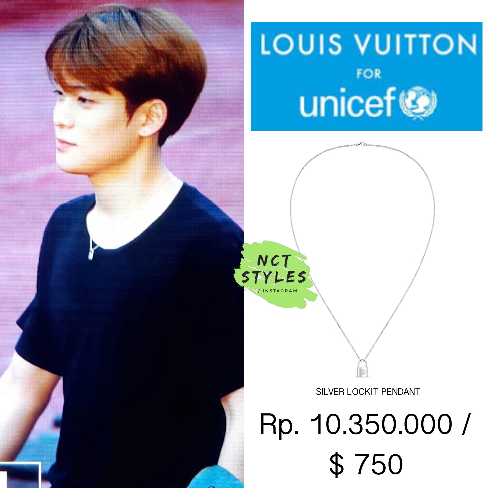 cnc on X: NCT Jaehyun wore Louis Vuitton x Unicef necklace today ! this  necklace to support children ♡  / X