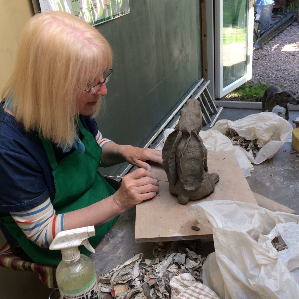claire_doble's tweet photo. Thanks Richard for a truly fab day😁 at Twisted Earth Ceramics sculpting moon-gazing #hares and highland cattle at ur workshop. Learnt loads, such fun &amp; so therapeutic  too! I will be back.. 🐇 🐮🌿👍@EarthTwisted @NorthLeedsLife @YorksWildlife https://t.co/8nseb2w4LB