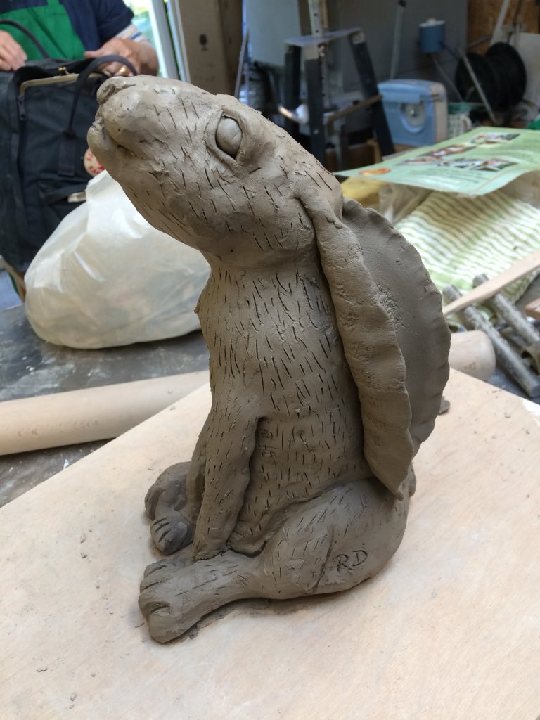 claire_doble's tweet photo. Thanks Richard for a truly fab day😁 at Twisted Earth Ceramics sculpting moon-gazing #hares and highland cattle at ur workshop. Learnt loads, such fun &amp; so therapeutic  too! I will be back.. 🐇 🐮🌿👍@EarthTwisted @NorthLeedsLife @YorksWildlife https://t.co/8nseb2w4LB