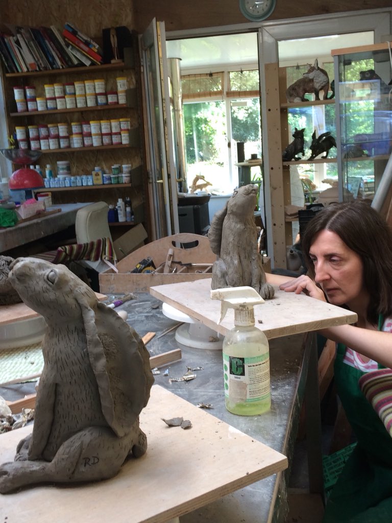 claire_doble's tweet photo. Thanks Richard for a truly fab day😁 at Twisted Earth Ceramics sculpting moon-gazing #hares and highland cattle at ur workshop. Learnt loads, such fun &amp; so therapeutic  too! I will be back.. 🐇 🐮🌿👍@EarthTwisted @NorthLeedsLife @YorksWildlife https://t.co/8nseb2w4LB
