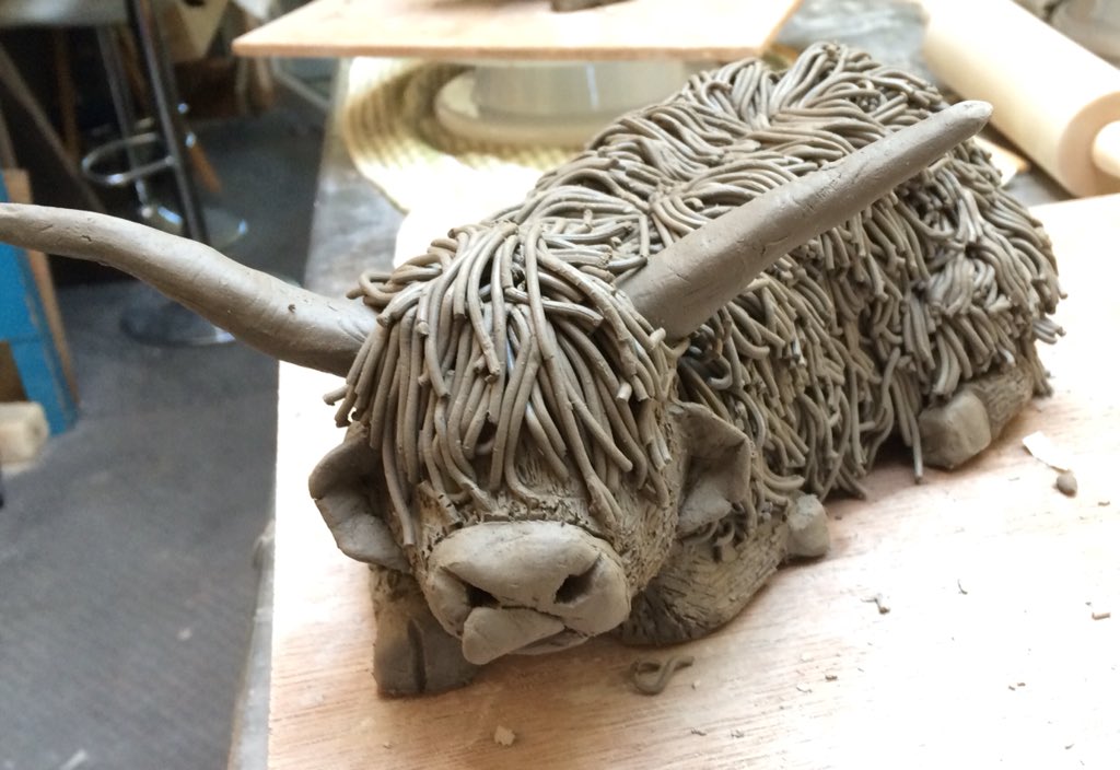 claire_doble's tweet photo. Thanks Richard for a truly fab day😁 at Twisted Earth Ceramics sculpting moon-gazing #hares and highland cattle at ur workshop. Learnt loads, such fun &amp; so therapeutic  too! I will be back.. 🐇 🐮🌿👍@EarthTwisted @NorthLeedsLife @YorksWildlife https://t.co/8nseb2w4LB