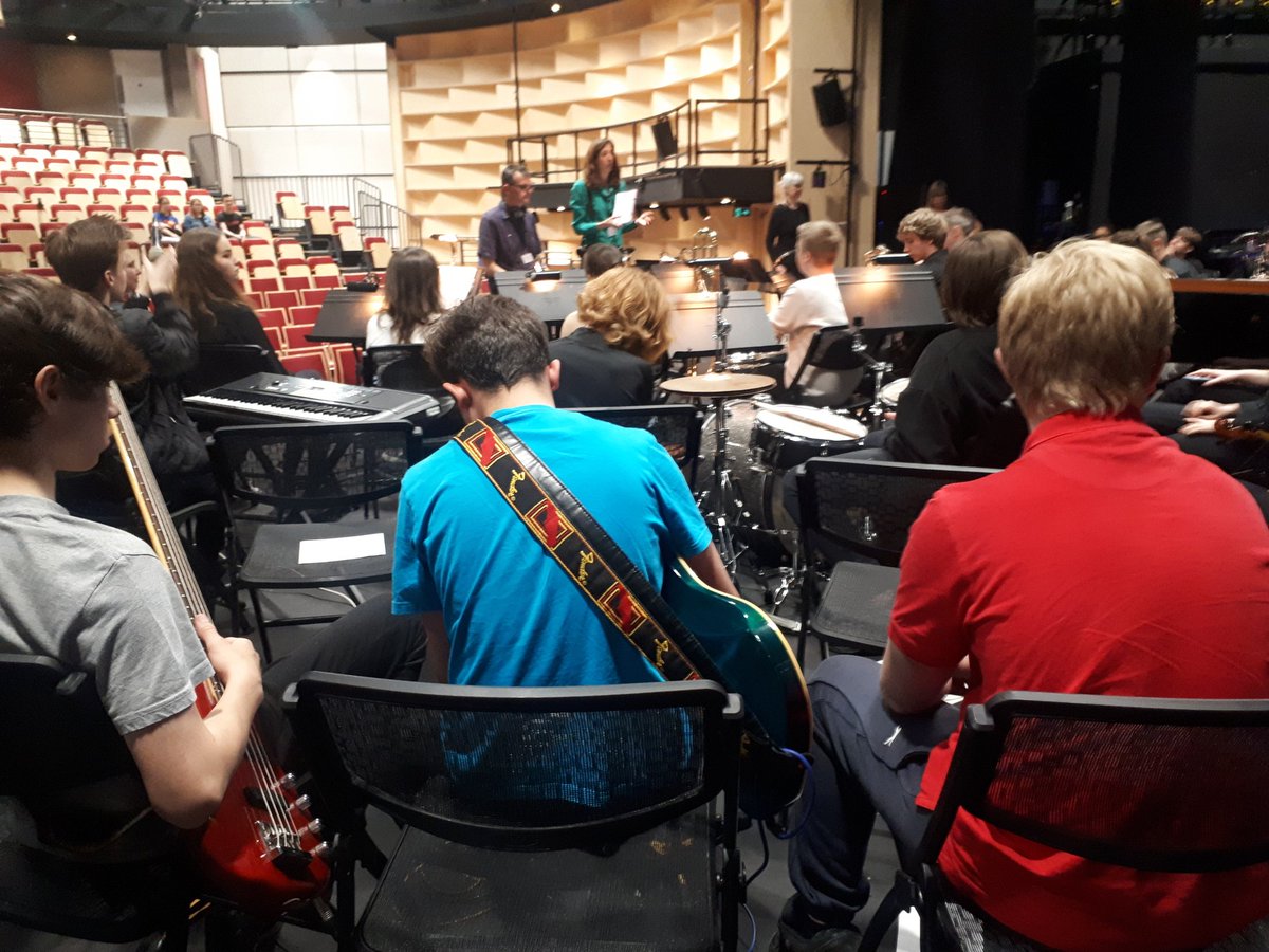 HAMusicDept's tweet photo. It's tonight! Our @hastingsacademy musicians are set up and good to go for the tech run, the start of a very exciting day! #CuckmereProject https://t.co/6qIm8iUpLW