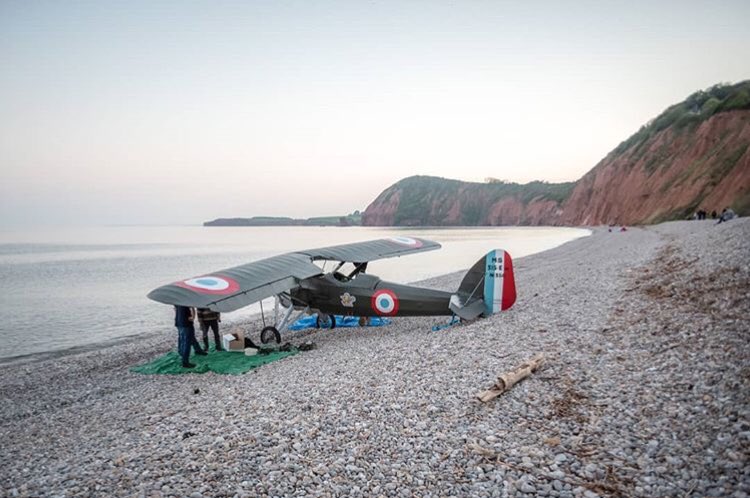 thedevonnetwork's tweet image. Aircraft performs an emergency landing on Sidmouth beach last night. Photo by Emma Salter 📷 #devon #devonlife #devonlive
